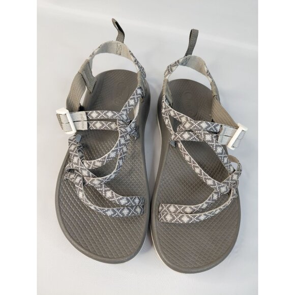 Chaco women's Performance Sandals Size 6 Gray Diamond Pattern Adjustable Strap - Picture 2 of 8
